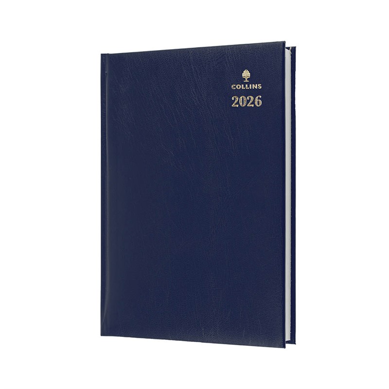 COLLINS STERLING 144P59 DIARY DAY TO PAGE A4 NAVY BLUE