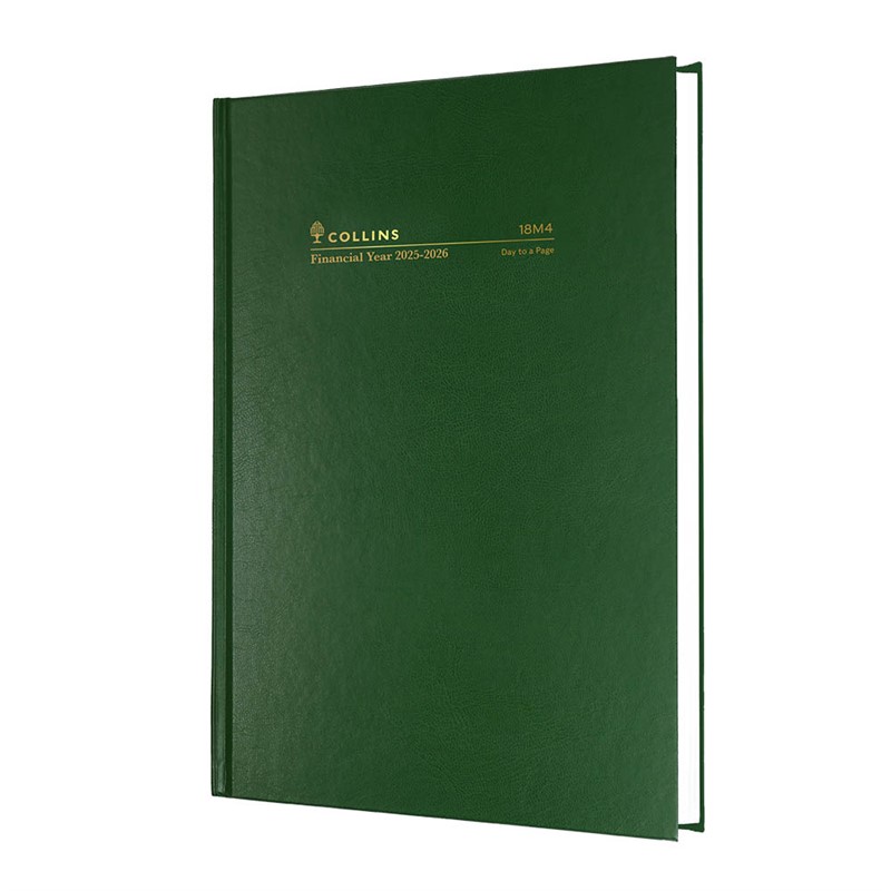 COLLINS 18M4P40 FINANCIAL YEAR DIARY DAY TO PAGE A5 GREEN