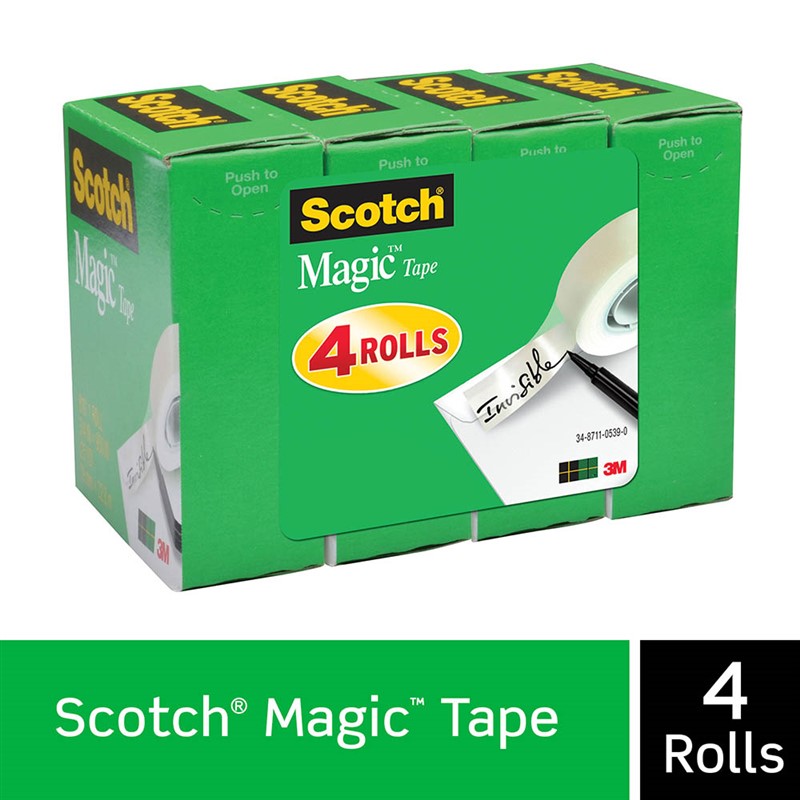 SCOTCH 810 MAGIC TAPE MULTI PACK 19MM X 25M PACK 4