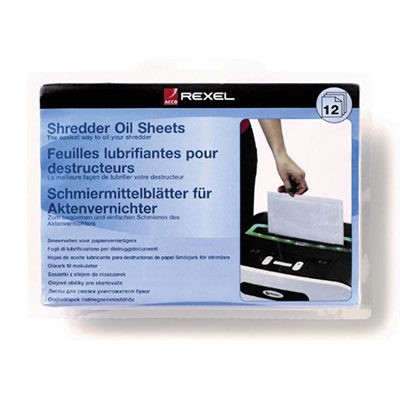 REXEL SHREDDER OIL SHEETS PACK 12