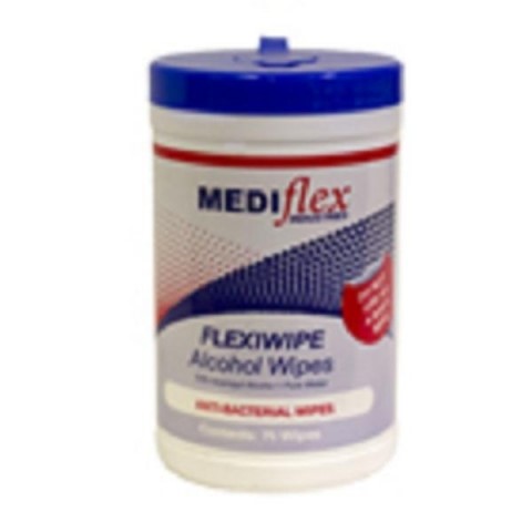 MEDIFLEX FLEXIWIPE ALCOHOL WIPES TUB 75 WIPES