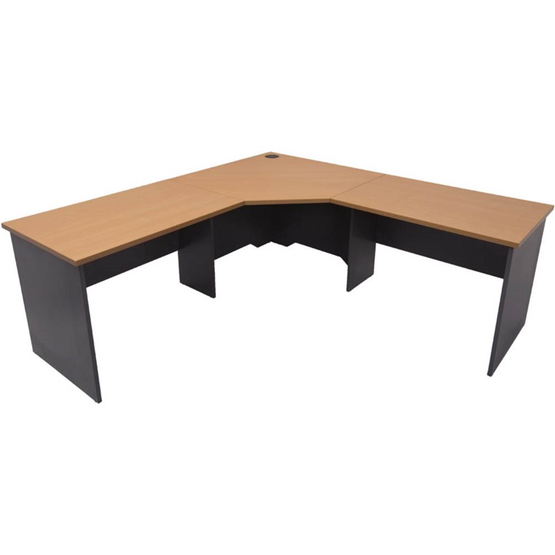RAPID WORKER CORNER WORKSTATION COMPLETE 1800 X 1800 X 750MM BEECHIRONSTONE