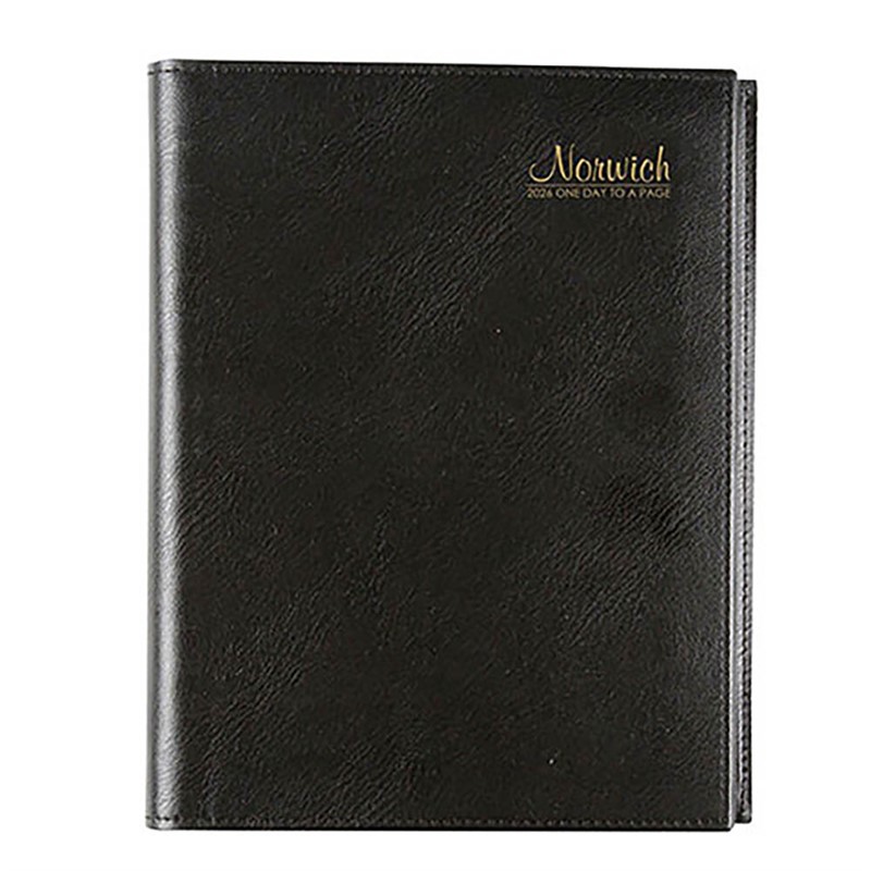 CUMBERLAND NORWICH 41S SPIRAL DIARY PVC DAY TO PAGE A4 BLACK
