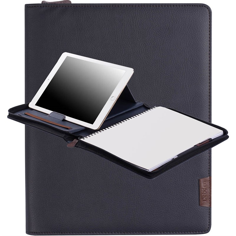 COLLINS CH1 COMPACT COMPENDIUM ZIP CLOSURE WITH NOTEPAD QUARTO 260 X 210MM NAVY BLUE