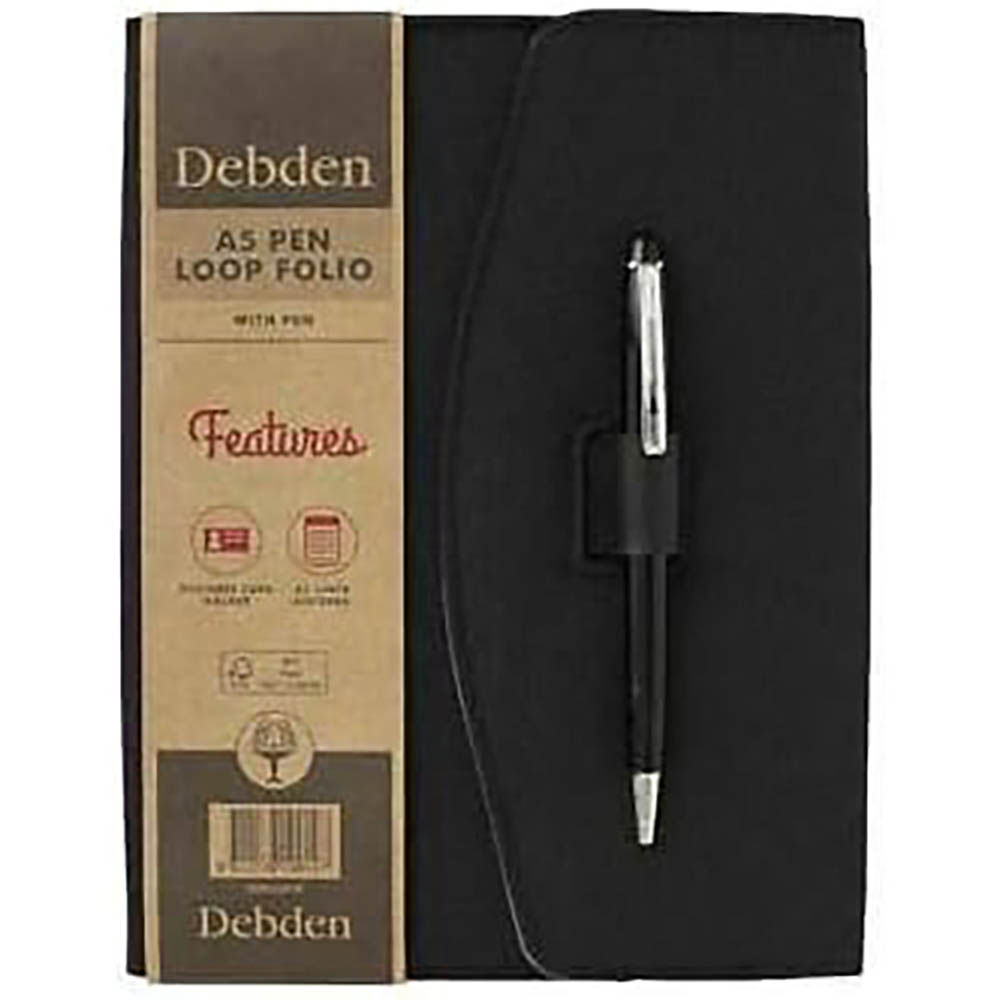 COLLINS PEN LOOP FOLIO A5 BLACK