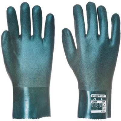 PORTWEST A827 DOUBLE DIPPED PVC SHORT GAUNTLET GREEN XL