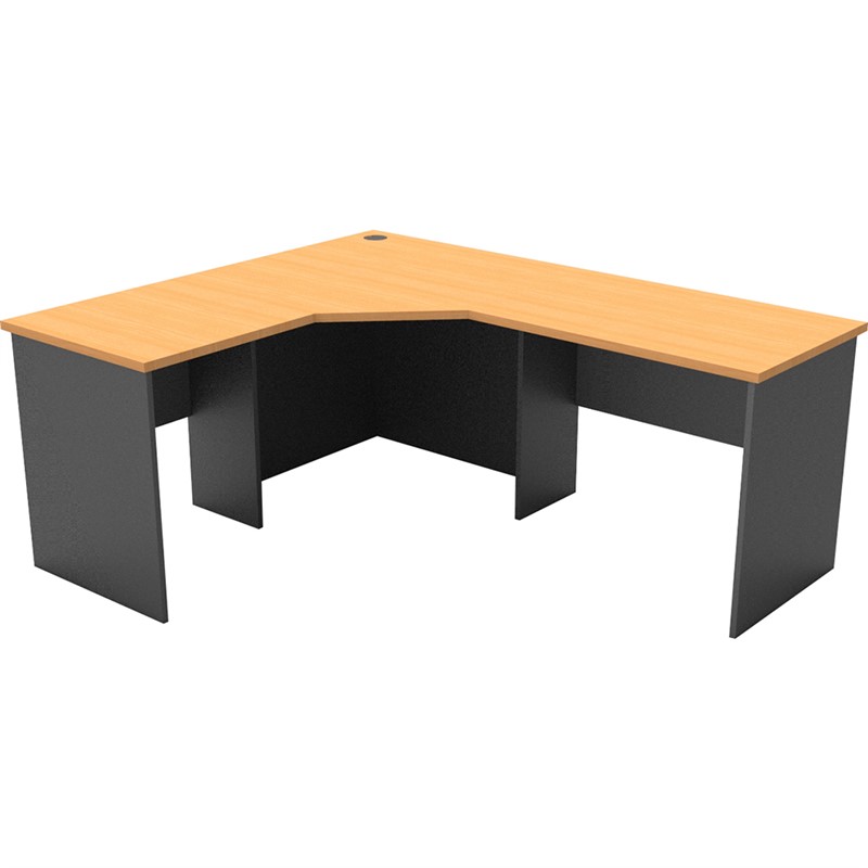 RAPID WORKER CORNER WORKSTATION COMPLETE 1800 X 1500 X 600MM BEECHIRONSTONE