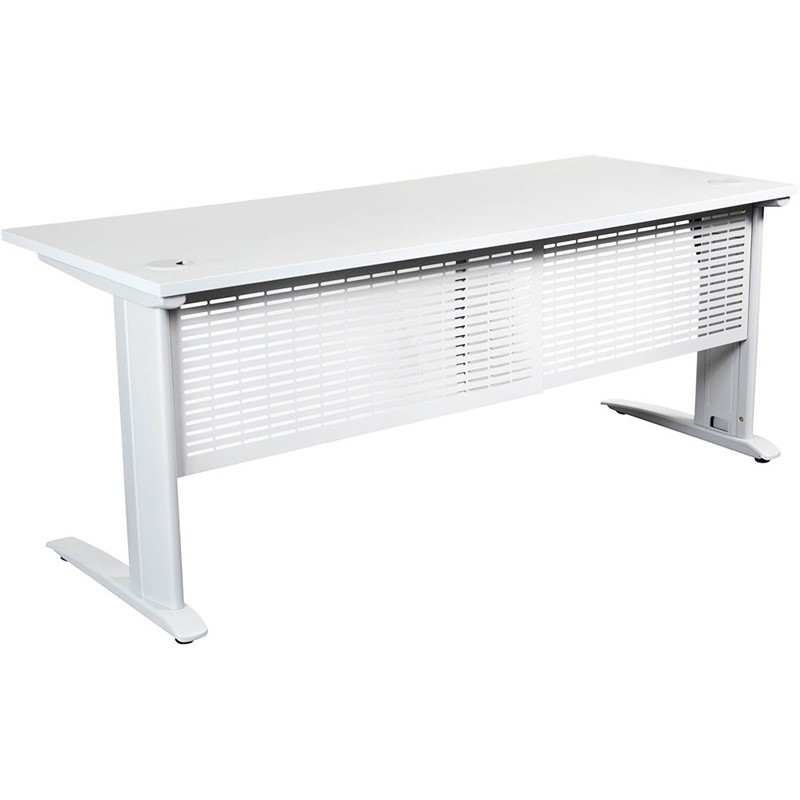 SUMMIT OPEN DESK WITH METAL CLEGS 1800 X 750MM WHITE