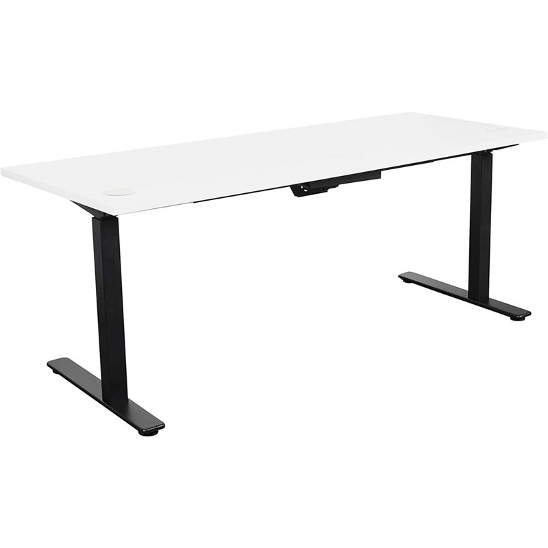 SUMMIT ELECTRIC SIT TO STAND STRAIGHT DESK 1800 X 750MM WHITEBLACK