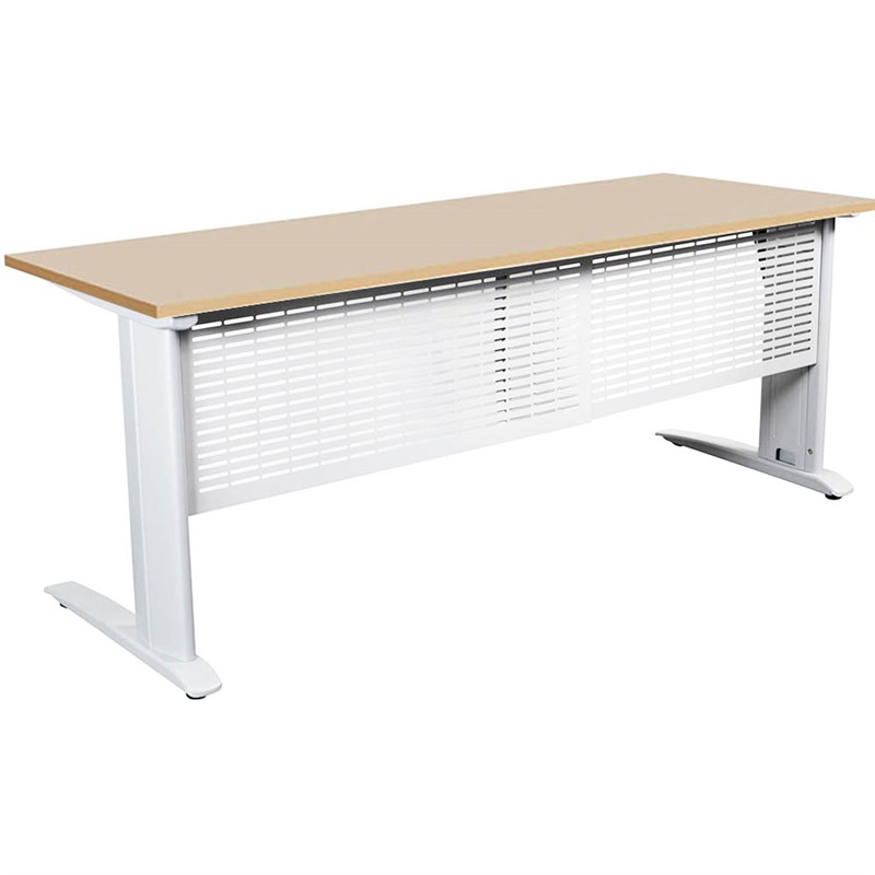 SUMMIT OPEN DESK WITH METAL CLEGS 1800 X 750MM BEECHWHITE