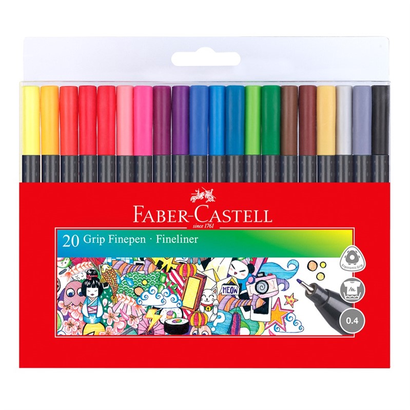MARKER FABERCASTELL FINE GRIP TRIANGULAR PK20
