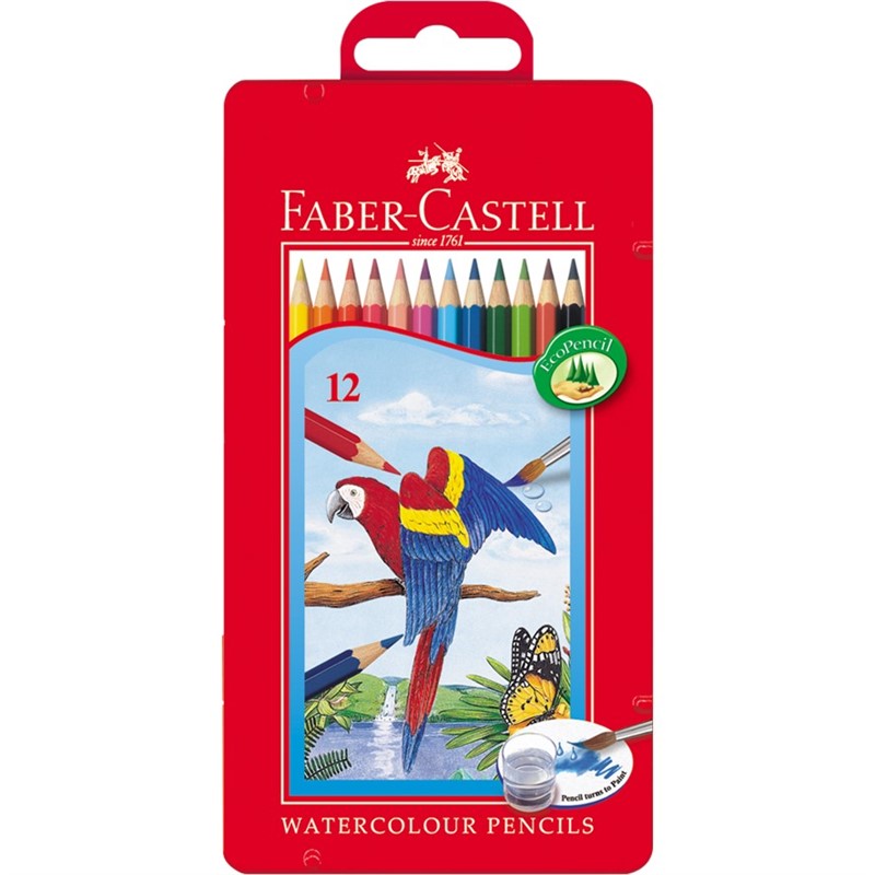 PENCILS COLOURED FABERCASTELL WATERCOLOUR TIN12