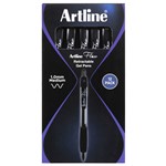 ARTLINE FLOW RETRACTABLE BALLPOINT PEN 10MM BLACK BOX 12