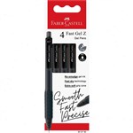 FABERCASTELL FAST GEL Z PEN 07MM BLACK PACK 4
