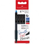 FABERCASTELL FAST GEL Z PEN 07MM ASSORTED PACK 4