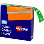 ALPHABETICAL COLOUR CODING LABELS F BOX 500