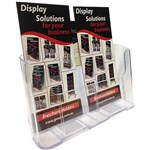 DEFLECTO BROCHURE HOLDER LOW BACK 2POCKET 1TIER DL CLEAR