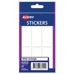 AVERY 932026 MULTIPURPOSE STICKERS RECTANGLE 25 X 50MM WHITE PACK 42