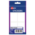 AVERY 932063 MULTIPURPOSE STICKERS RECTANGLE 40 X 50MM WHITE PACK 28