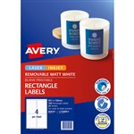 AVERY 959151 L7169REV REMOVABLE MULTIPURPOSE LABEL LASERINKJET 4UP MATT WHITE PACK 25