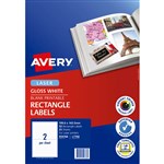 AVERY 959768 L7768 MULTIPURPOSE PHOTO QUALITY LABEL 2UP GLOSS WHITE PACK 25