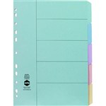 MARBIG DIVIDER MANILLA 5TAB A4 PASTEL ASSORTED