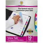 MARBIG DIVIDERS VIEW TAB A4 10 TAB PP COLOURS