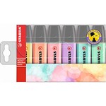 STABILO BOSS HIGHLIGHTER CHISEL PASTEL WALLET 6