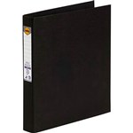 MARBIG LINEN RING BINDER PE 2D 25MM A4 BLACK