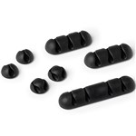 DURABLE CAVOLINE SELF ADHESIVE CABLE MANAGEMENT CLIPS ASSORTED GRAPHITE PACK 7
