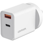 COMSOL USB WALL CHARGER DUAL PORT 20W WHITE