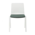 RAPIDLINE ACADEMY STACKING CHAIR WITH EMERALD GREEN SEAT PAD 530 X 530 X 800MM WHITE