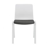 RAPIDLINE ACADEMY STACKING CHAIR WITH BLACK SEAT PAD 530 X 530 X 800MM WHITE