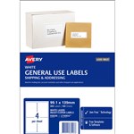AVERY 938206 L7169 GENERAL USE LABEL LASERINKJET 4UP WHITE PACK 100