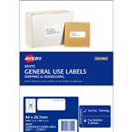 AVERY 938211 L7158 GENERAL USE LABEL LASERINKJET 30UP WHITE PACK 100