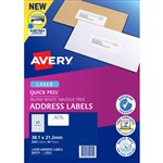 AVERY 959115 L7651 QUICK PEEL ADDRESS LABEL WITH SURE FEED LASER 65UP WHITE PACK 40