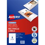 AVERY 959771 L7165CL MULTIPURPOSE PHOTO QUALITY LABEL LASER 8UP MATT WHITE PACK 20