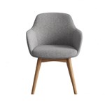 RAPIDLINE ASPEN 4 LEG TUB CHAIR 630 X 630 X 840MM LIGHT GREYOAK
