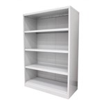 STEELCO OPEN BOOKCASE 3 SHELF 1200 X 900 X 400MM WHITE SATIN