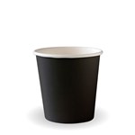 BIOPAK BIOCUP AQUEOUS SINGLE WALL CUP 120ML BLACK PACK 50