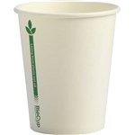 BIOPAK BIOCUP SINGLE WALL CUP 280ML WHITE GREEN LINE PACK 50