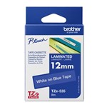BROTHER TZE535 LAMINATED LABELLING TAPE 12MM WHITE ON BLUE