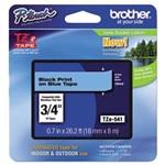 BROTHER TZE541 LAMINATED LABELLING TAPE 18MM BLACK ON BLUE