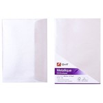 QUILL C6 METALLIQUE ENVELOPES PLAINFACE STRIP SEAL 80GSM 114 X 162MM MOTHER OF PEARL PACK 10