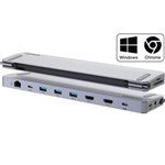 COMSOL USBC DUAL HDMI MONITOR 12 PORT DOCKING STATION GREY