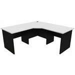 YS DESIGN OXLEY CORNER WORKSTATION COMPLETE 1800 X 1800 X 600 X 730MM WHITEIRONSTONE