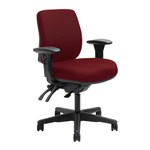 DAL ERGOSELECT SPARK ERGONOMIC CHAIR MEDIUM BACK 3 LEVER SEAT SLIDE BLACK NYLON BASE ADJUSTABLE ARMS SCARLET
