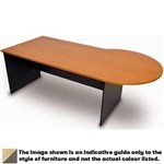 YS DESIGN OXLEY P END DESK 2100 X 1050 X 730MM BEECHIRONSTONE