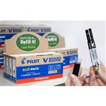 PILOT BEGREEN V BOARD MASTER WHITEBOARD MARKER BULLET TIP BLACK  ECO PACK 5 WITH 5 REFILLS