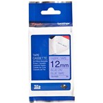 BROTHER TZEFA53 FABRIC TAPE 12MM X 3M BLUE ON BLUE